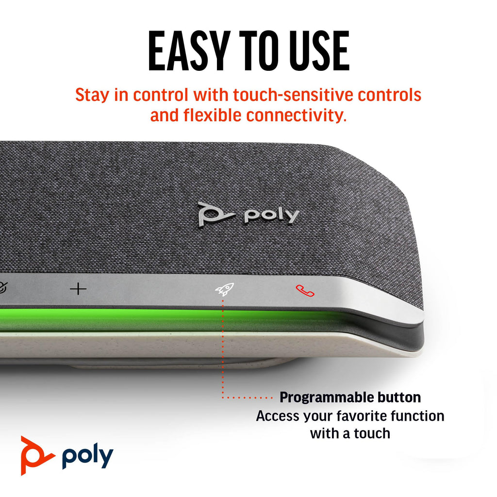Poly Sync 40 Smart Speakerphone (Plantronics) - Flexible Workspaces - Connect to PC/Mac via USB-A or USB-C and Smartphones via Bluetooth - Works with Teams, Zoom – Amazon Exclusive