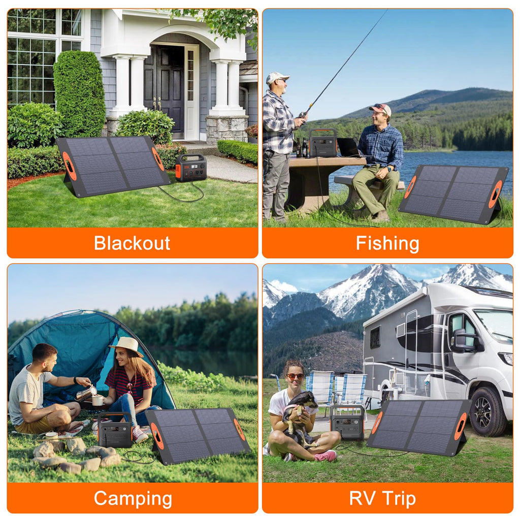 SOKIOVOLA N-Type 16BB 100W Portable Solar Panel 18V Mono ETFE Foldable Solar Panel,25% High Efficiency IP68 Waterproof for Camping Outdoor RV Blackout