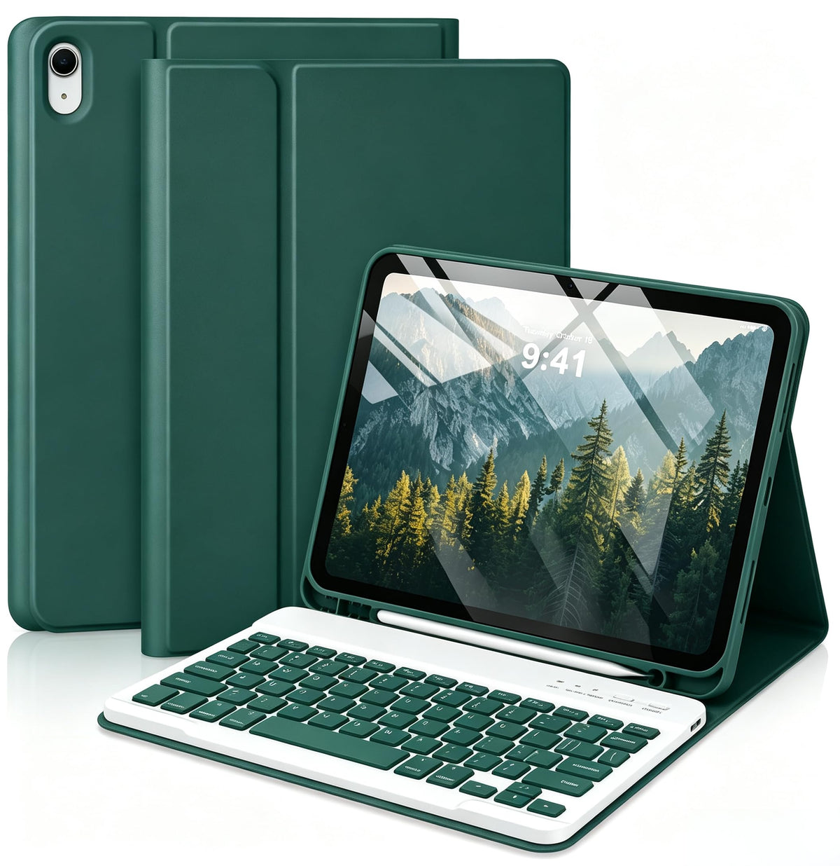 MMK for iPad A16 11th 10th Generation Case with Keyboard, Watermelon Red