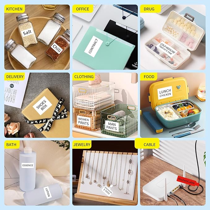 200 Pcs Cable Labels - Waterproof Wire Cord Label, Tear Resistant Wire Labels, Self Adhesive Cord Organizing Label, for Cable Management, Compatible with PUQU AQ20 Label Makers(White) 30 * 90mm