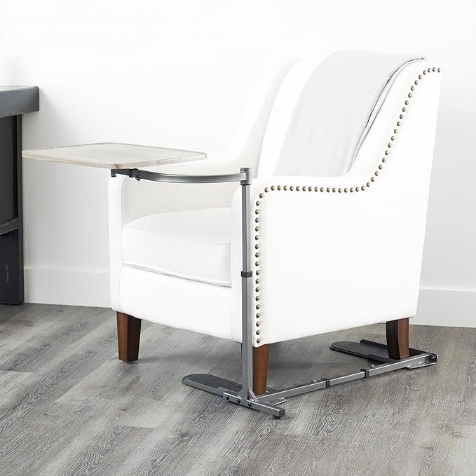 Stander Wonder Tray, Adjustable Swivel Table, Large Laptop Stand, Couch Desk, Side Tables & Gaming Bench, TV-Trays for Eating on Couches, Chairs, Recliners, Ash Gray