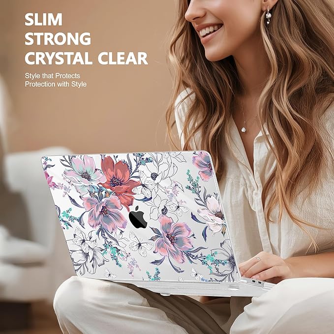 for MacBook Pro 16 inch Case 2019 2020 Release Model A2141, Plastic Hard Shell Cover with Keyboard Cover & Screen Protector for MacBook Pro 16 inch with Touch Bar & Touch ID, Floral C319
