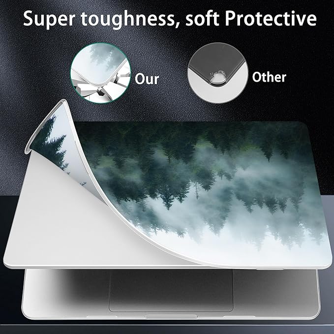 for MacBook Pro 16 inch Case 2021 2022 2023 2024 Release A3186 A3403 M4 A2991 M3 A2780 M2 A2485 M1 Pro/Max, Hard Shell Case with Screen Protector & Keyboard Cover, Forest