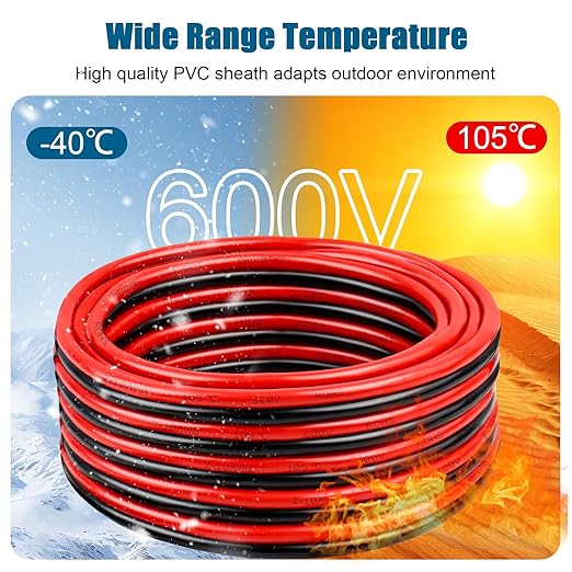 16 Gauge Wire 2 Conductors Copper Wire, 16 AWG Battery Cable Oxygen Free Copper Wire for Solar Panel, Automotive, Trailer, RV and Speaker (16 Gauge 50FT)