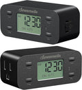 DEWENWILS 24 Hour Programmable Digital Timer Outlet with 1 Grounded Outlet, 2 Pack Timers for Electrical Outlets, 3 Prong Light Timer for Indoor Lamp Fan Aquarium, 125V/15A/1000W, 1/2 HP, Black