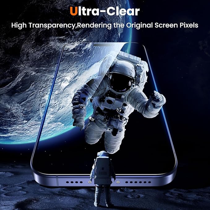 UniqueMe for iPhone 16 / iPhone 15 Screen Protector - [Military Grade Shatterproof & 9H+ Hardness] Screen Protector 15/16 Tempered Glass Full Coverage Protection, Easy Installation, 2 Packs