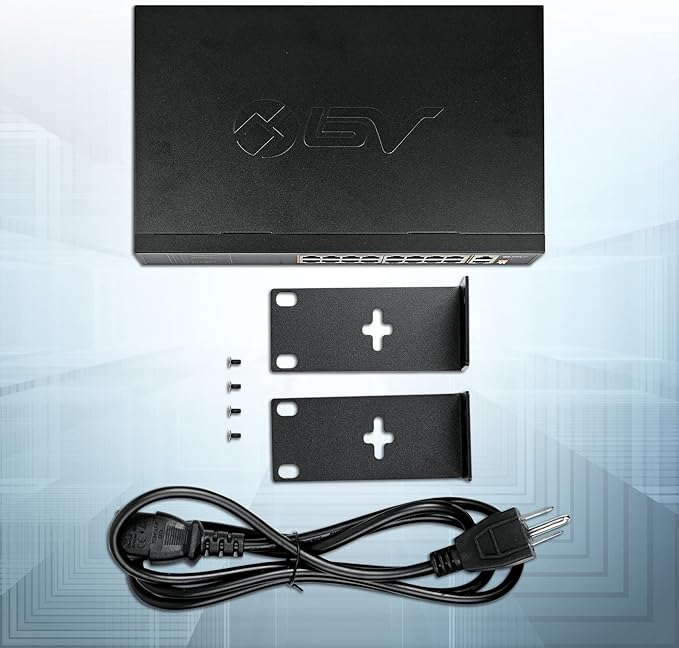 BV-Tech 18 Ports Long Range PoE+ Switch (16 PoE+ Ports | 2 Gigabit Ethernet uplink) - 19" Rackmount - 135W - 802.3af/at -Desktop Design for Easy Set Up