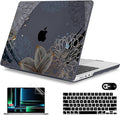 Mektron Case for MacBook Pro 16" M4 A3403 A3186 M3 A2991 M2 A2780 M1 A2485 (2021/2023/2024) Pro/Max with Touch ID, Hard Shell Plastic Laptop Cover Keyboard Cover Screen Protector, Line Chrysanthemums