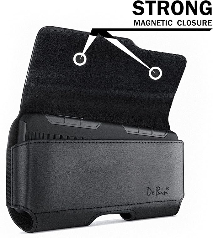 DeBin Holster for Samsung Galaxy Ultra Models s25 s24 s23 s22 s21, Note 20, A13, A32, A02s A03s, A12 A11 A71 A13 Cell Phone Belt Holder Clip Case Pouch Cover (Fits Protective Case on) Black
