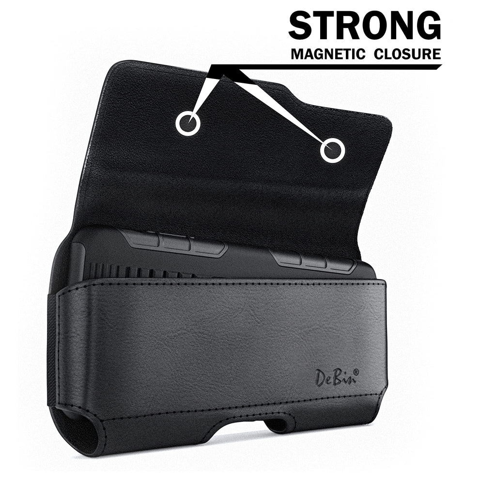 DeBin Case for Galaxy A15 A25 A35 A54 5G A53 A52 A51 A50 A20 Note 20 10+ Note 9 8 XCover Pro S24 FE S23 FE Cell Phone Belt Holder Holster Clip Pouch Cover (Fits Samsung Phone with Otterbox Case) Black