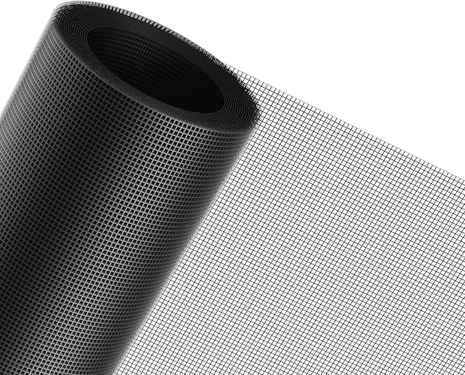 MAGZO Window Screen Replacement, 36"W x 90"L Sturdy Screen for Windows and Adjustable Door DIY Window Screen Roll French Patio Entry Porch Sliding Door Screen Mesh Curtain Net Wire Black