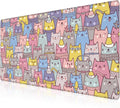 Mouse Pad, Large Cute Christmas Cats Desk Mat, Extended Non-Slip Gaming Keyboard Mousepad Desk Pad, Thick Stitched Edges Waterproof Mouse Mat 31.5"x15.7" (Cartoon Christmas Kittens)
