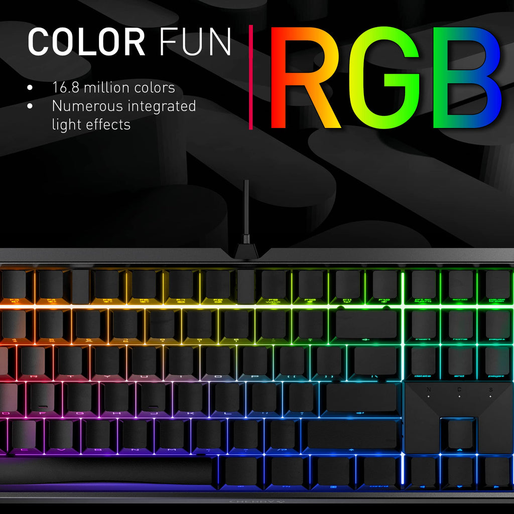 Cherry MX 3.0S, Wired Mechanical Gaming Keyboard, Robust Aluminum Housing, RGB-Lighting, Full Key Rollover, Anti Ghosting, MX RED Switches, White