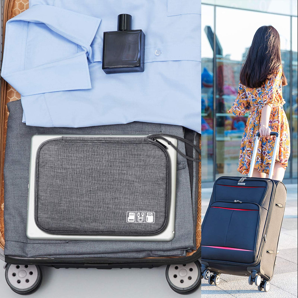 SELLYFELLY Travel Electronics Organizer Portable Cable Organizer Bag for Storage Electronic Accessories Case for Cord,Phone,Charger,Flash Drive (Gray)