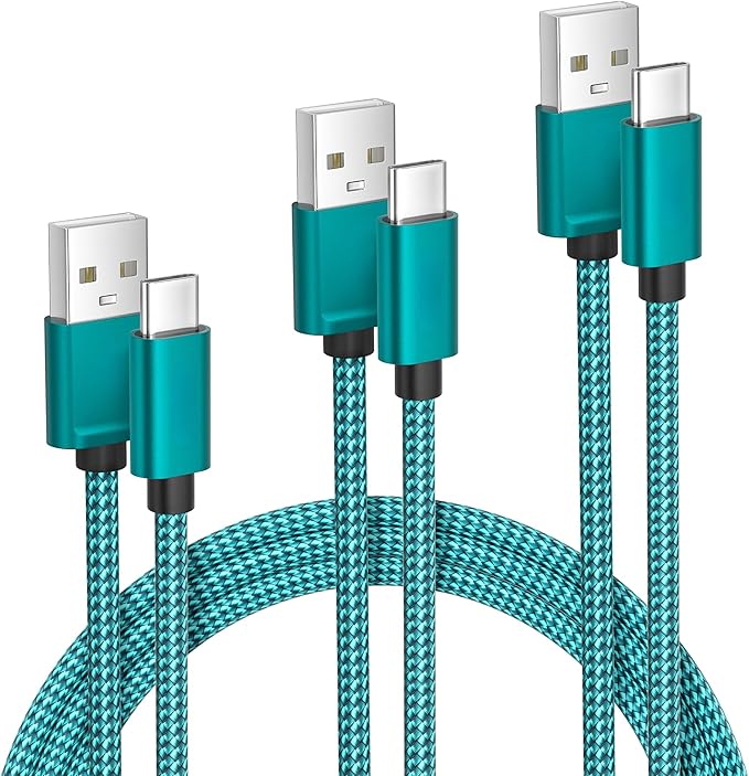 Elebase USB C Car Charger Cable 3 Pack 1.5/3.3/6.6FT,USBC Charging Cord for iPhone 15 16 Max Samsung Galaxy S8 S9 S20 S21 S22 S23 S24 Note 10 20,Moto Play Power G Pro Fast Stylus,Motorola Edge One 5G
