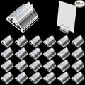 120 PCS Plastic Game Card Stands Blank Board Markers Holder for Price Tags Menus Labels Party Favor Supplies Transparent