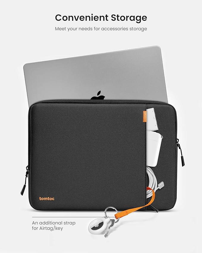 tomtoc 360 Protective Laptop Sleeve Set for 14-inch New MacBook Pro M4/M3/M2/M1 Pro/Max A3112 A3401 A3185 A2992 A2918 A2779 2024-2021, Water-Resistant MacBook Case Bag with Organized Accessory Pouch