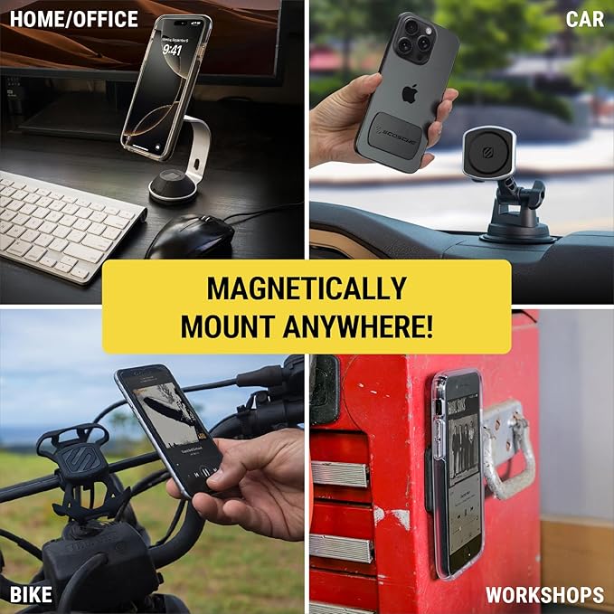 Scosche MPLT54T-2PKBP0 MagicMount Replacement Plate Kit for Magnetic Car Phone Mount Holder, Metal Plates w/Extra Strength Hold for Smartphone, Tablet, Magnet Cell Phone Stand & Phone Case, Pack of 2