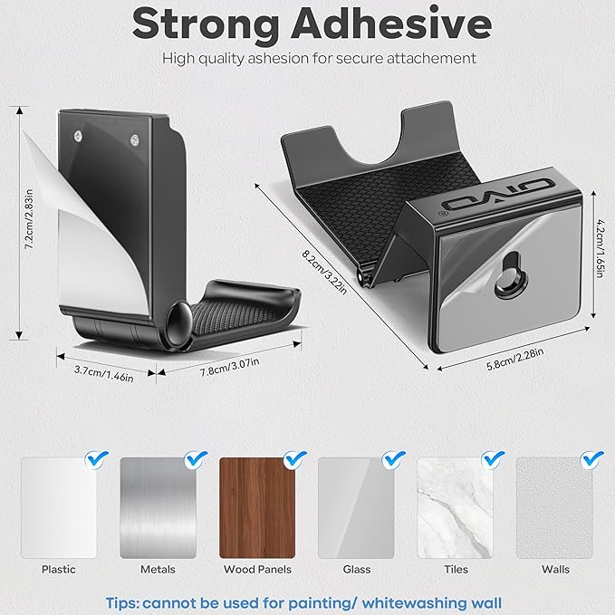 OIVO Controller & Headset Wall Mount Holder Stand, Foldable Headphone Stand, Gaming Controller Holder Hanger Hook, Universal Storage Organizer Controller/Earphone/Game Accessories-17 Packs