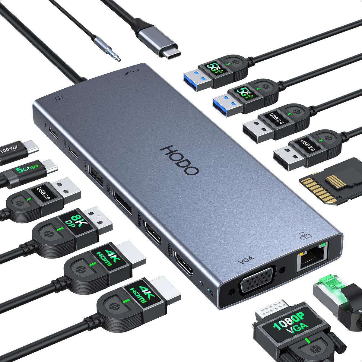 USB C Docking Station Dual Monitor for HP,Laptop Docking Station 3 Monitors