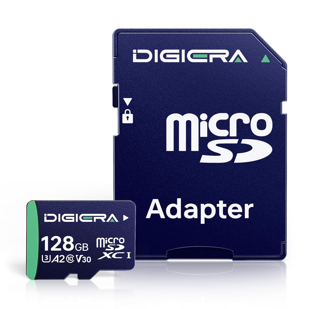 DIGIERA 128GB CT100 microSDXC UHS-I Memory Card with Adapter - up to 100MB/s, C10, U3, V30, 4K UHD, A2, Micro SD Card for Smartphones, Tablets, Cameras, Gaming Consoles, and Drones (2 Pack)