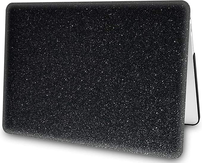 Compatible with MacBook Air 13 Inch Case 2017 2016 2015 2014 2013 2012 2011 2010 Release A1466/A1369, Shiny Plastic Hard Shell Case & Keyboard Cover,Glitter Black