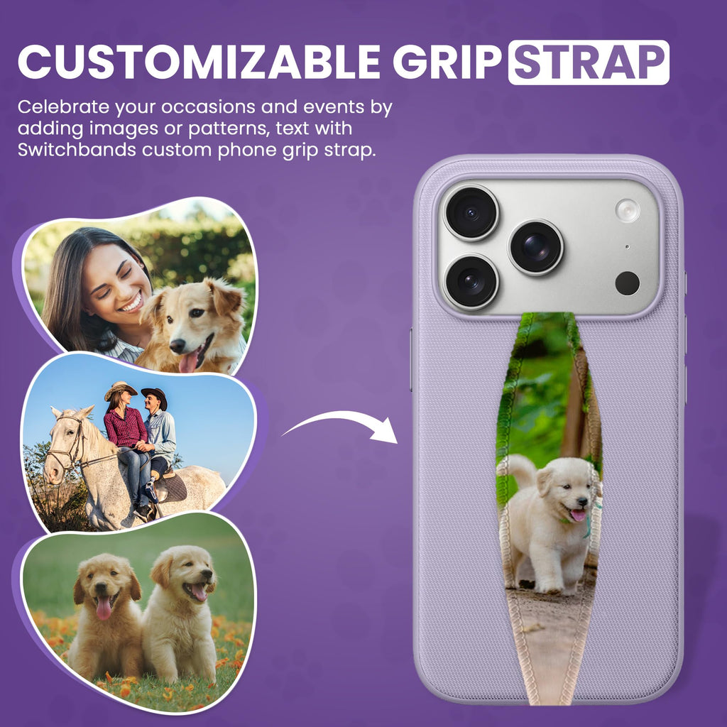Switchbands Animal Phone Grip Strap 2 Pack – Reversible Elastic Strap, Adhesive-Free No Damage, Drop Protection, Arthritis Friendly, Wireless Charging Compatible, Universal Fit – Boho Bouquet