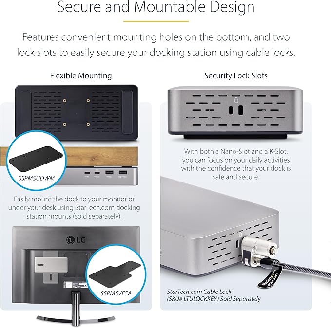 StarTech.com USB-C Docking Station (10-in-1, USB4), Up to 100W Charging for Laptop, 40Gbps Data Transfer, 2.5Gb Ethernet, Single 8K, Dual 4K Display, 6X USB (Not MacOS Compatible)