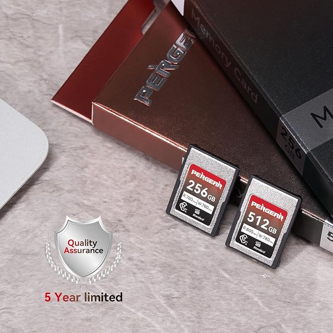 Pergear 512GB CFexpress Type A Memory Card VPG200, Up to 800MB/s Read Speed & 780MB/s Write Speed for 4K 120P,8K 30P Recording (2-Pack)