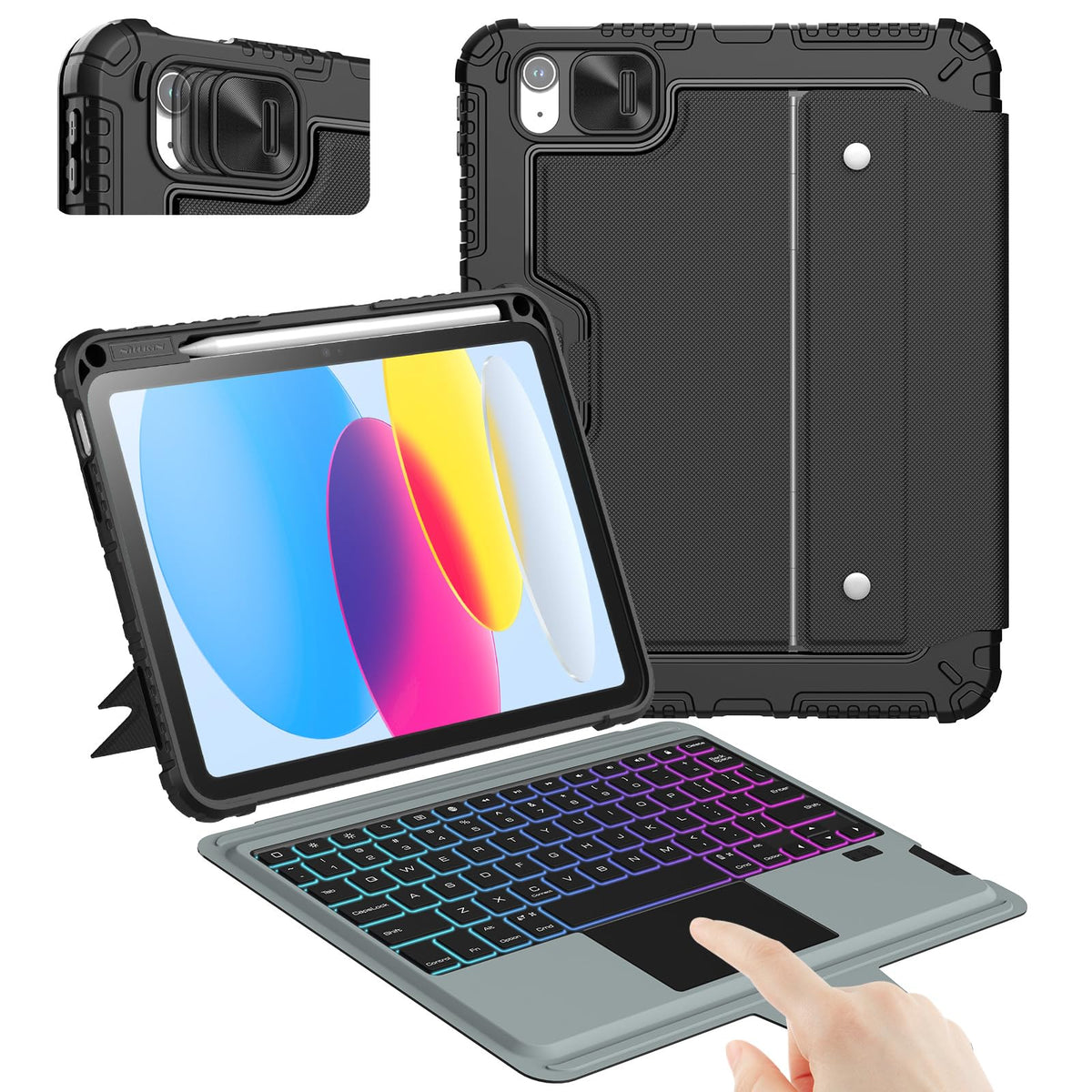 Nillkin Rugged Detachable Keyboard Case for iPad Air 13" & Pro 12.9", Black