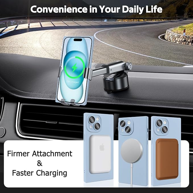Designed for iPhone 15 Case Compatible with Magsafe Cover Camera Lens Protector Military Grade Protection Shockproof Soft TPU Slim Magnetic Phone Case for iPhone 15 Blue