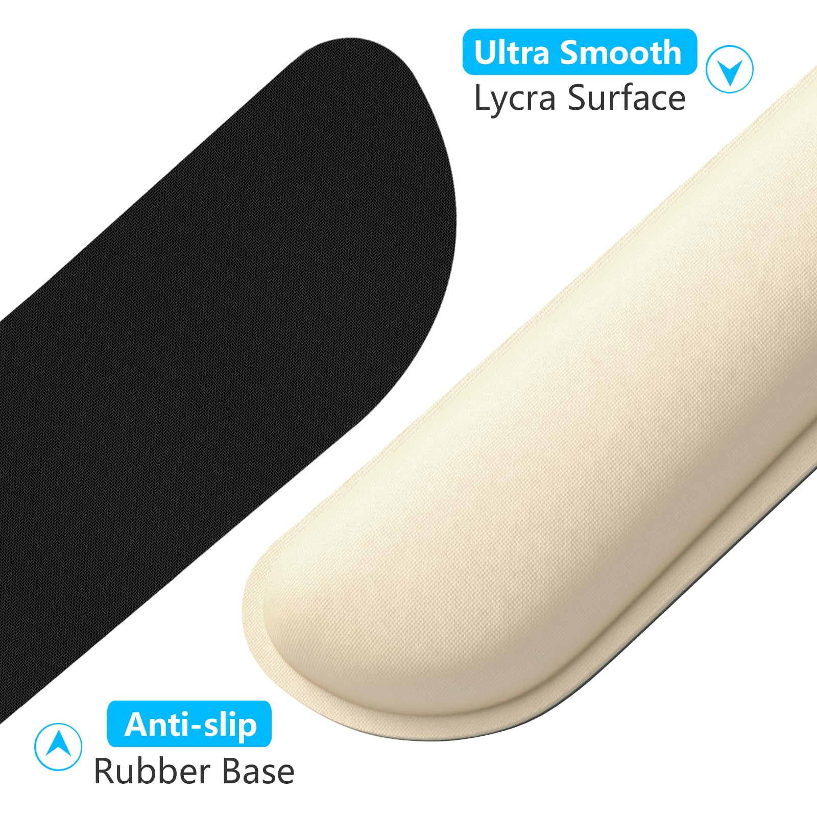Dapesuom Enlarge Keyboard Wrist Rest, Memory Foam Keyboard Wrist Cushion for Computer Desk Mats Support, Typing Pain Relief Ergonomic Mouse Pad Rests with Non-Slip Base for Gaming Laptop, Navajo White