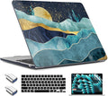 TWOLSKOO Compatible with M4 MacBook Air 13.6 inch Case 2025-2022 Release M4 A3240 M3 A3113 M2 A2681, Plastic Hard Shell & Keyboard Cover & Type C Adapter & Screen Protector, Mountains with Trees