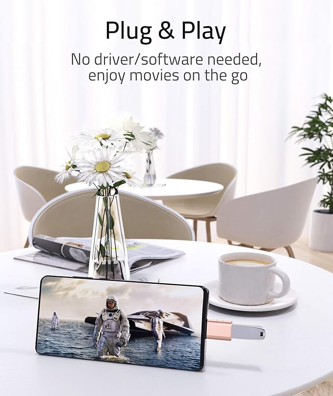 Syntech [2 Pack USB Male to USB3 Female Adapter Compatible with iPhone 16 Pro Max iMac iPad mini/Pro 2023 Pro MacBook Air 2020 and Other Type C Devices, Rose Gold