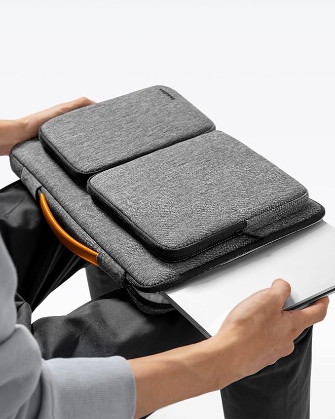 tomtoc 360 Protective Laptop Sleeve for 15-inch New MacBook Air M3/A3114 M2/A2941 2024-2023, 15 Inch Surface Laptop 6/5, Dell XPS 15 Plus, MacBook Pro (A1990 A1707), Water-resistant Accessory Bag Case