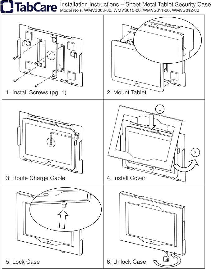 TABcare Locking Anti-Theft Metal Case for Samsung Galaxy TAB A9+ 11" Tablet for Kiosk, POS, Store, Show Display, Time Clock (TAB A9+ 11, Black)