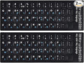 2PCS Hebrew English Keyboard Stickers Black Background with Blue Letters Replacement Stickers for PC Computer Laptop Notebook Desktop Keyboards -Each Unit: 0.43" x 0.51"
