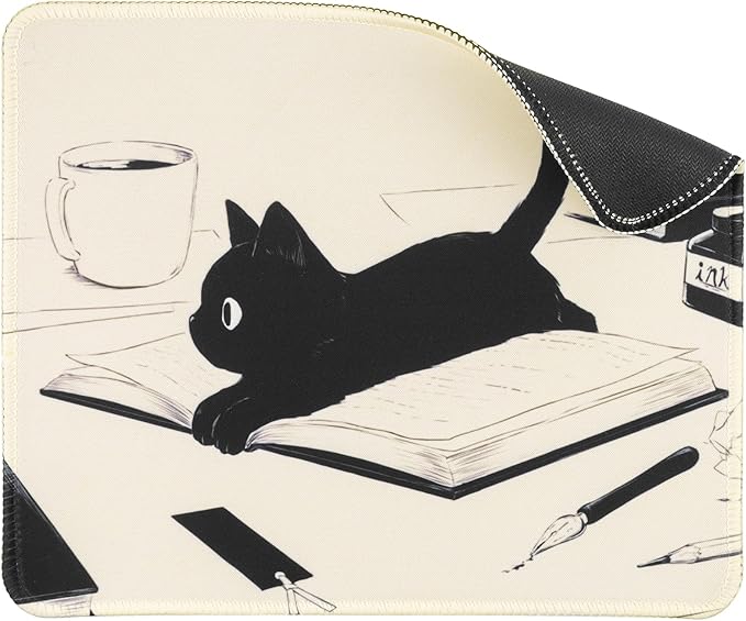 Funny Mouse pad Square Cute Mouse Mat for Wireless Mouse Small Office Computer Mousepad for Desk Mat Laptop with Non-Slip Rubber Base (Cats)