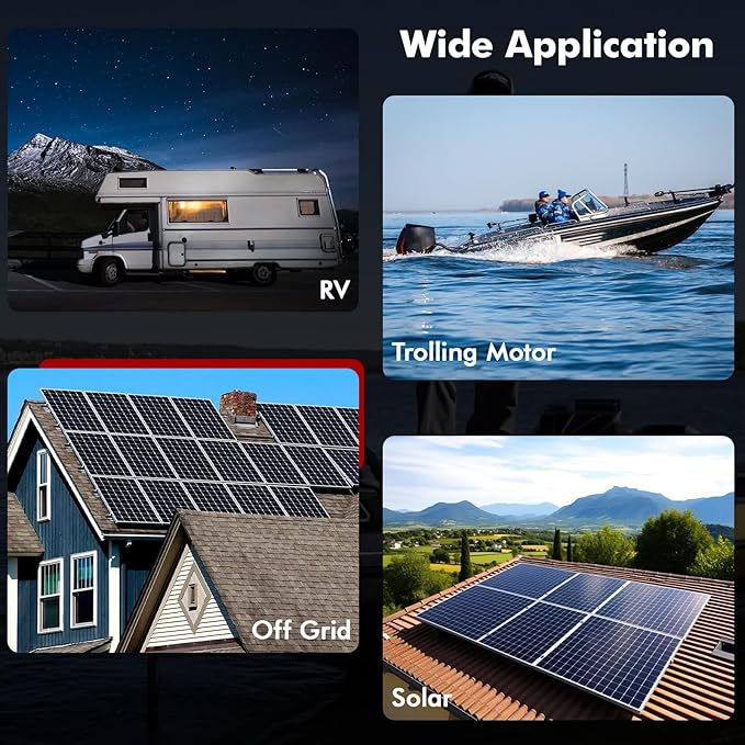 12V 100Ah LiFePO4 Battery with Bluetooth, 12V Lithium Battery Built in 100A BMS Support Real-Time Monitoring, 12V 100Ah LiFePO4 for Trolling Motor, RV, Solar, Off-Grid
