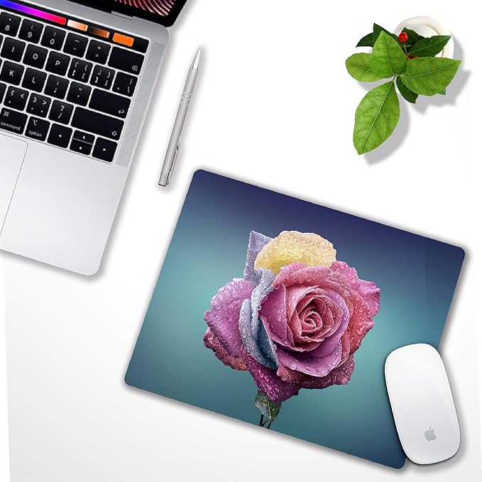 Colorful Rose Mousepad Computer Mouse pad with Design Personalized Mouse pad for Laptop Computer Office Decoration Accessories Gift