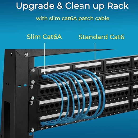 Rapink Cat6a 3ft Ethernet Cables (24 Pack) - Slim, 10G Support, Snagless, Flexible with Gold Plated Connectors