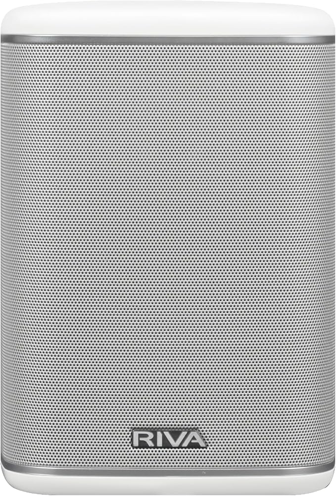 RIVA Upgraded Arena Wi-Fi Bluetooth Hi-Fi Speaker, 6 Drivers, 50W, Multiroom Music System, Supports Airplay 2, Chromecast, Spotify, Tidal and More Streaming (White)