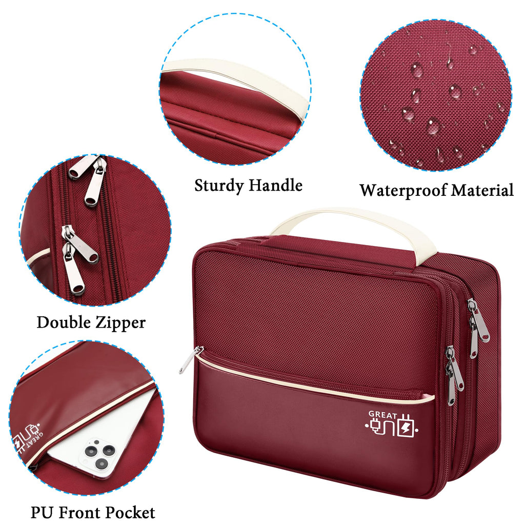 CILLA Electronic Organizer Travel Case, Travel Cord Organizer Case Portable Waterproof Cable Organizer Bag for Charger, Cord, USB, Power Bank, Earphone