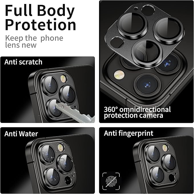 Mansoorr Camera Lens Protector for iPhone 14 Pro / iPhone 14 Pro Max, Alloy Metal Camera Cover with Tempered Glass Screen Protector Accessories,Case Friendly,Scratch Resistant,Easy to Install - Space