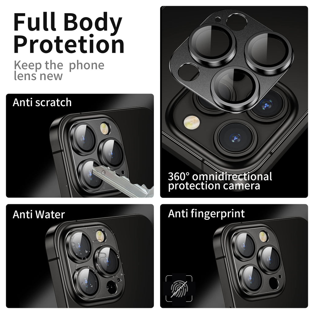 Mansoorr Camera Lens Protector for iPhone 14 Pro / iPhone 14 Pro Max, Alloy Metal Camera Cover with Tempered Glass Screen Protector Accessories,Case Friendly,Scratch Resistant,Easy to Install - Space