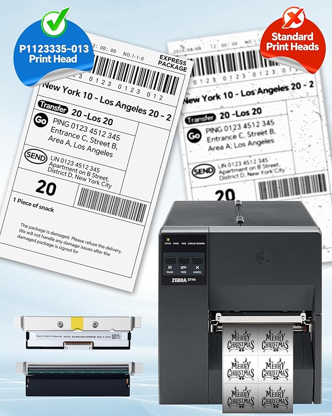 P1123335-013 Genuine Print Head for Zebra ZT111 ZT211 ZT231, New Printhead for Zebra Barcode Thermal Label Industrial Printer 300dpi OEM Replacement P112217-10