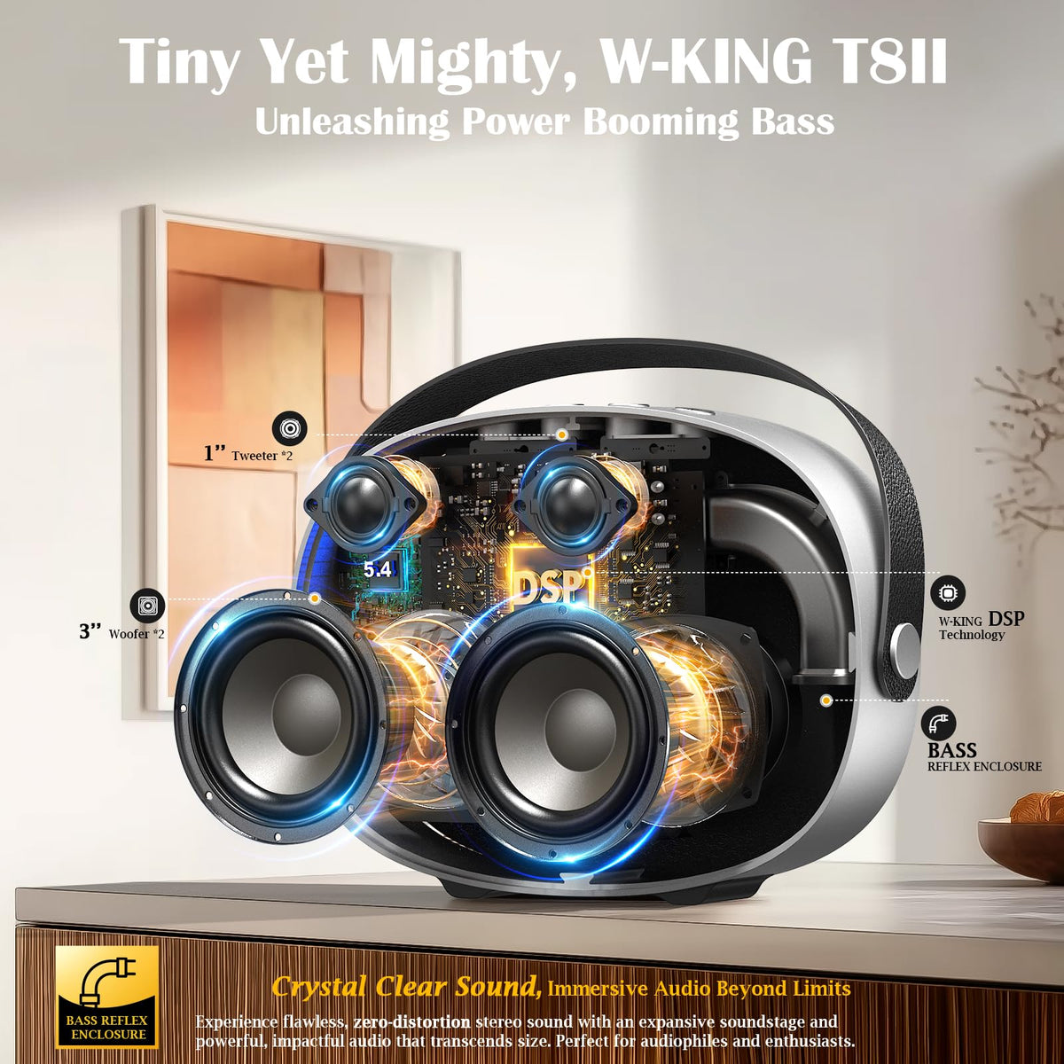 W-KING 96W Max Portable Loud Bluetooth Speaker with Lights