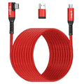 Kuject Link Cable 20FT Compatible for Quest 3S/3, Quest 2/Pro, Pico 4, Nylon Braided Accessories for Rift S/Steam VR Games, USB 3.0 Type C to C High Speed Data Transfer Cord for Gaming PC, Red