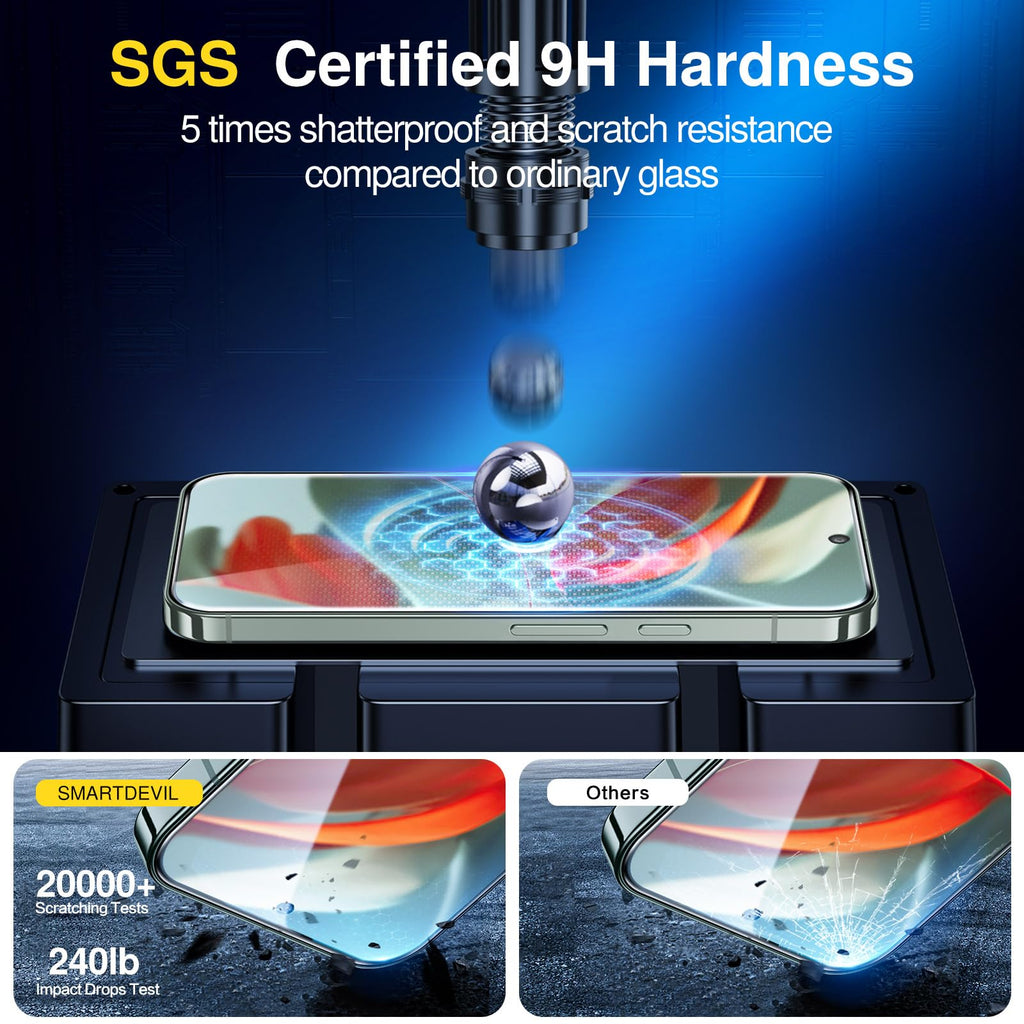 SMARTDEVIL [3+1 Pack Tempered Glass for Google Pixel 9Pro Screen Protector