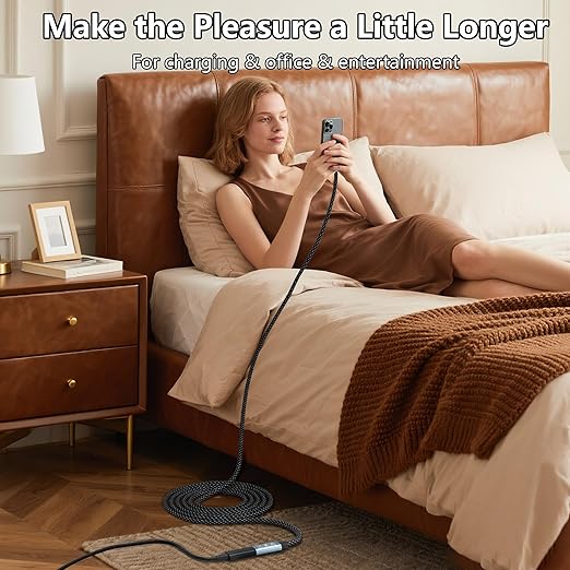 USB C Extension Cable 20FT, 20Gbps/100W USB3.2 Type C Extender Cord, 4K@60Hz Video Output Nylon Braided USB C Male to Female Extension Charging Cable Compatibility with Thunderbolt 4/3